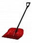 лопата снеговая поликарбонатная польза 450х400 красная с алюм. черенок v-ручка